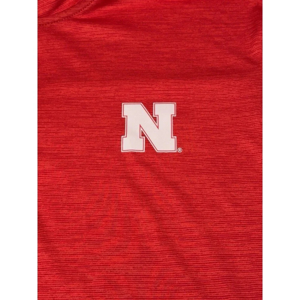 Colosseum Men's Nebraska Corn Huskers N 1/4 Zip Thin Light Jacket Red L Large